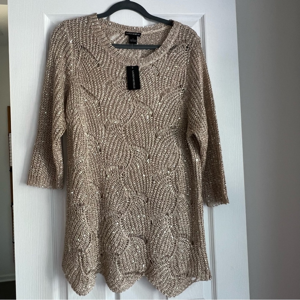 NWT Lauren Michelle gold sparkly top, size large